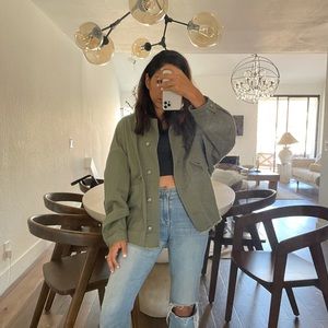 zara navy green jacket